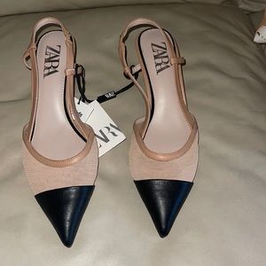 Zara low heel slingbacks.